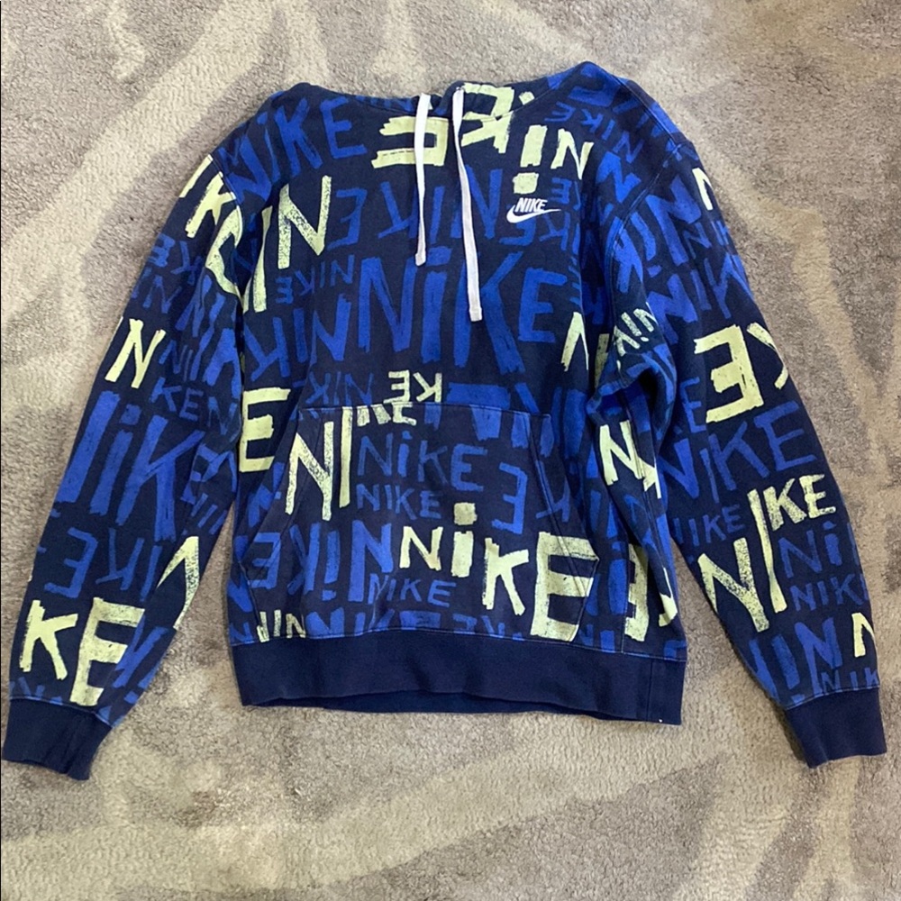 Nike Vibrant Blue and Green Sporty Pullover Sweater